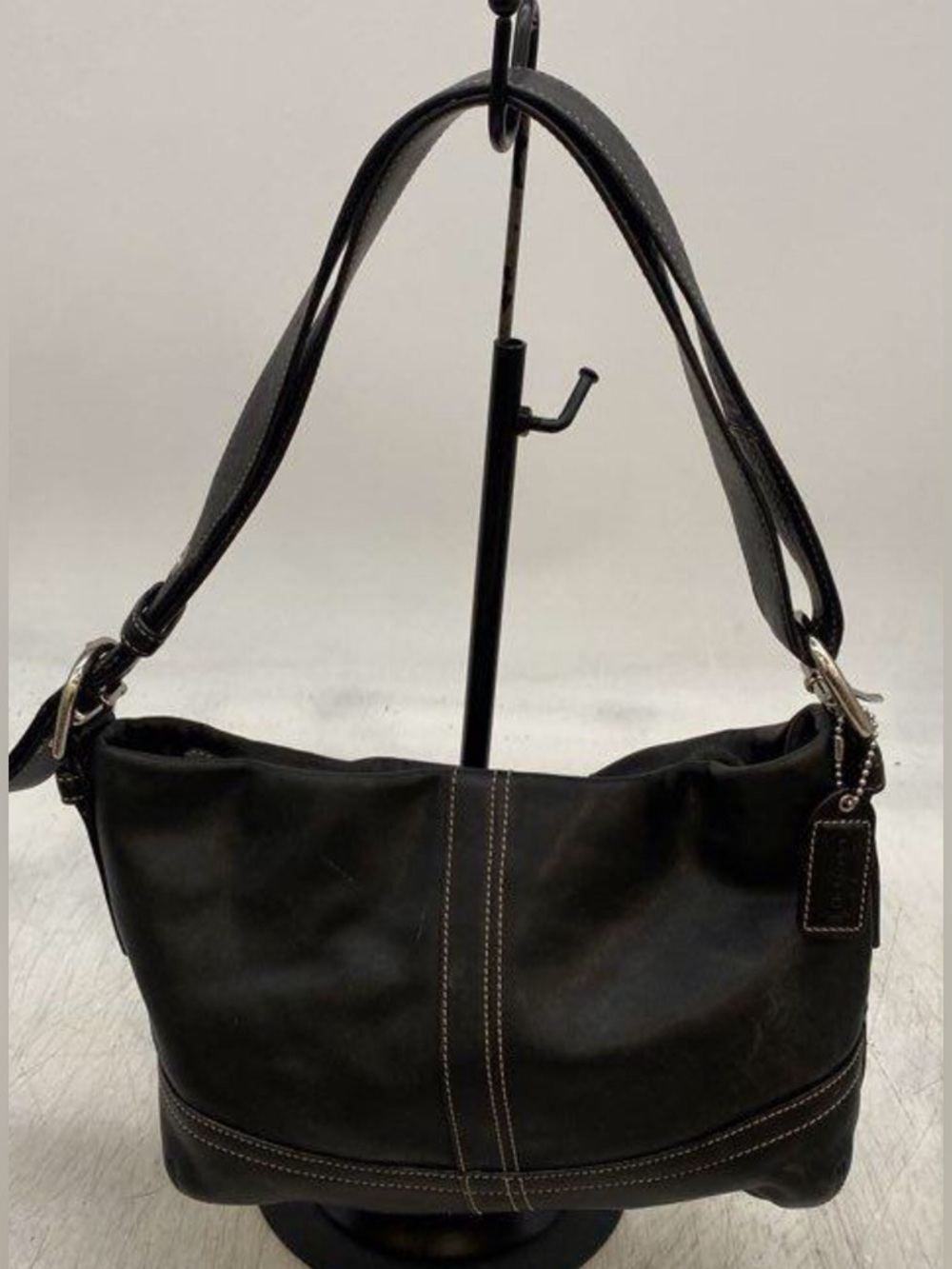 Coach Soho Hamilton Hobo Shoulder Bag Purse Black Leather Vintage Y2K # F10939
